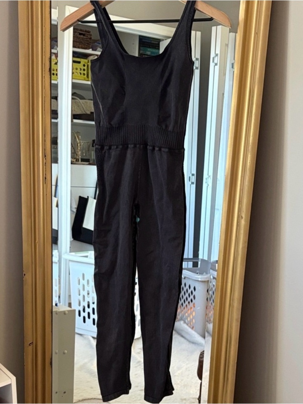 FP Movement by Free People Black Ribbed Jumpsuit